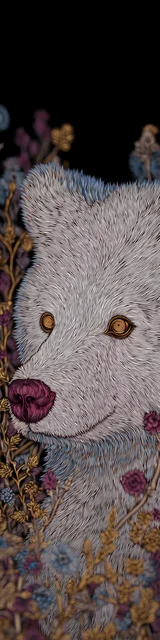 Free bear bookmarks for adults featuring a side view of a white bear face